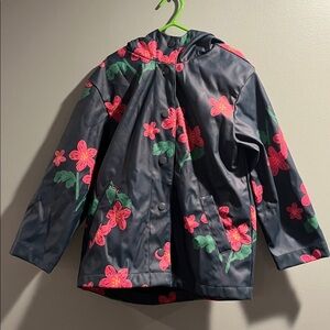 Old navy floral water resistant Hooded Jacket girls small